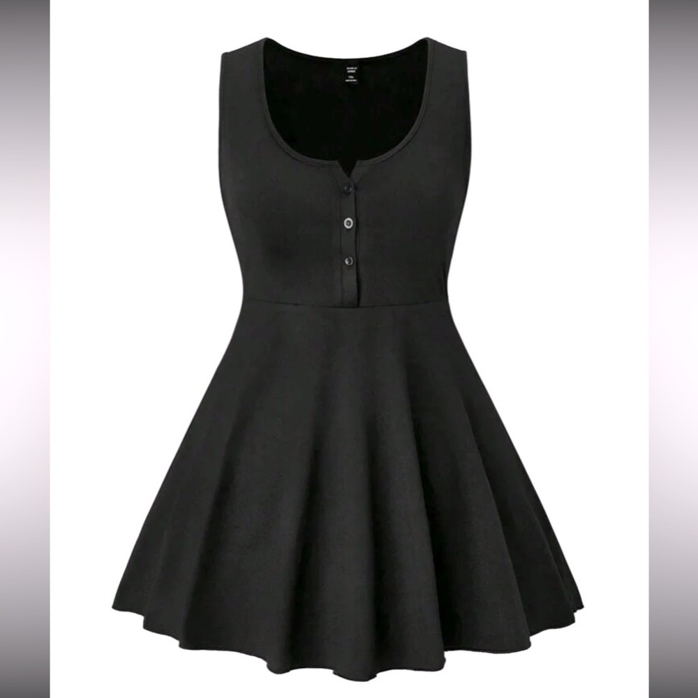 🆕 Long Black Top w/ Buttons !!! Brand NEW !!! Size 3X
